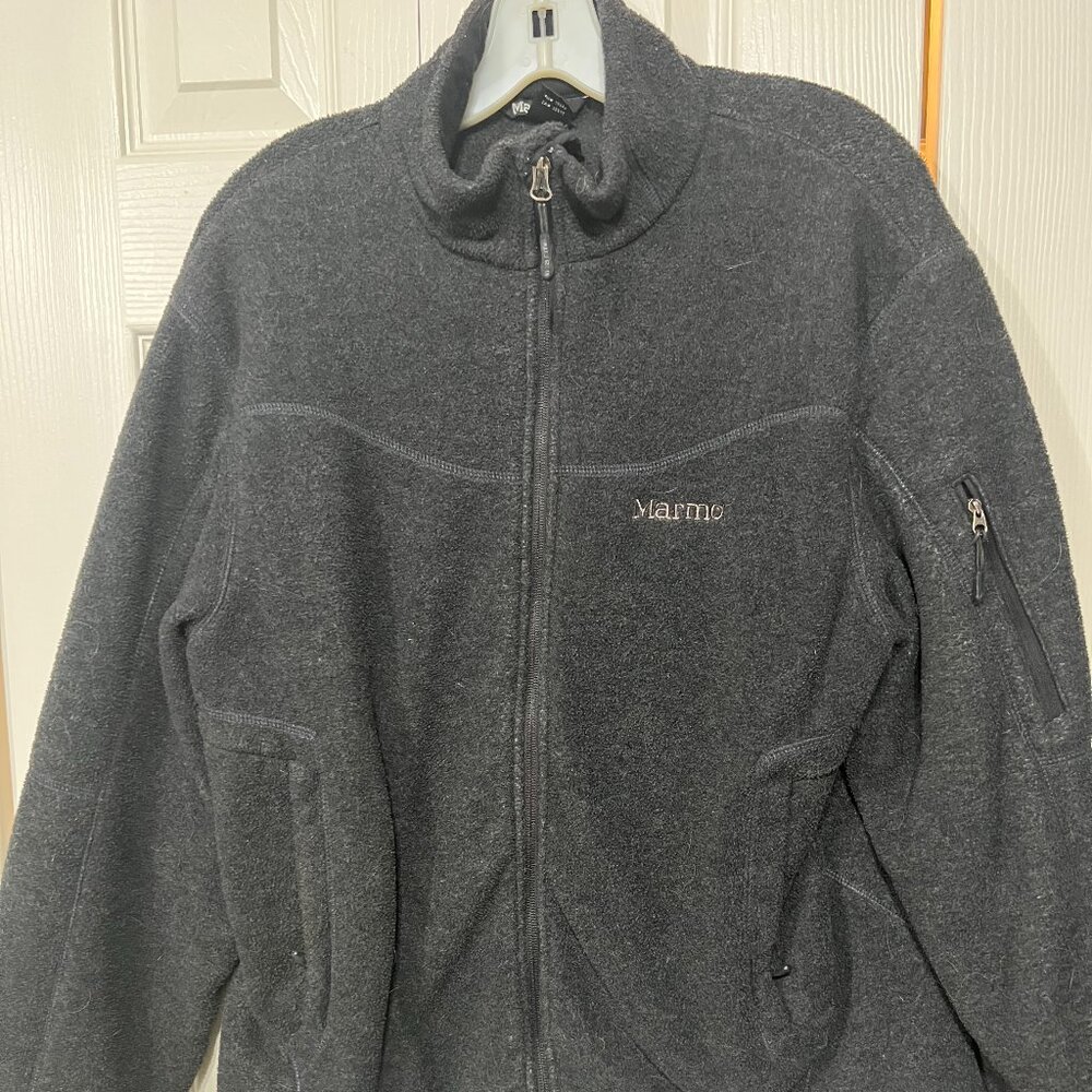 Marmot Polartec Fleece Jacket Men Medium Gray Full Zip Outdoors Casual Campcore